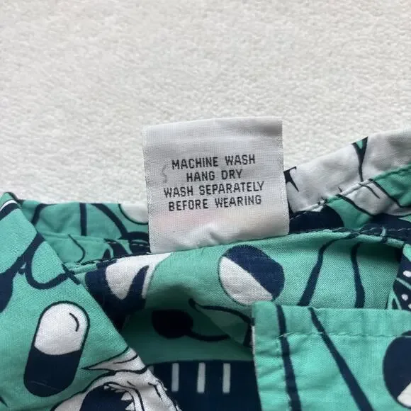 Rum Reggae Medical Shark Orca Shirt Mens Medium Teal Cotton Excellent Condition - Picture 3 of 16